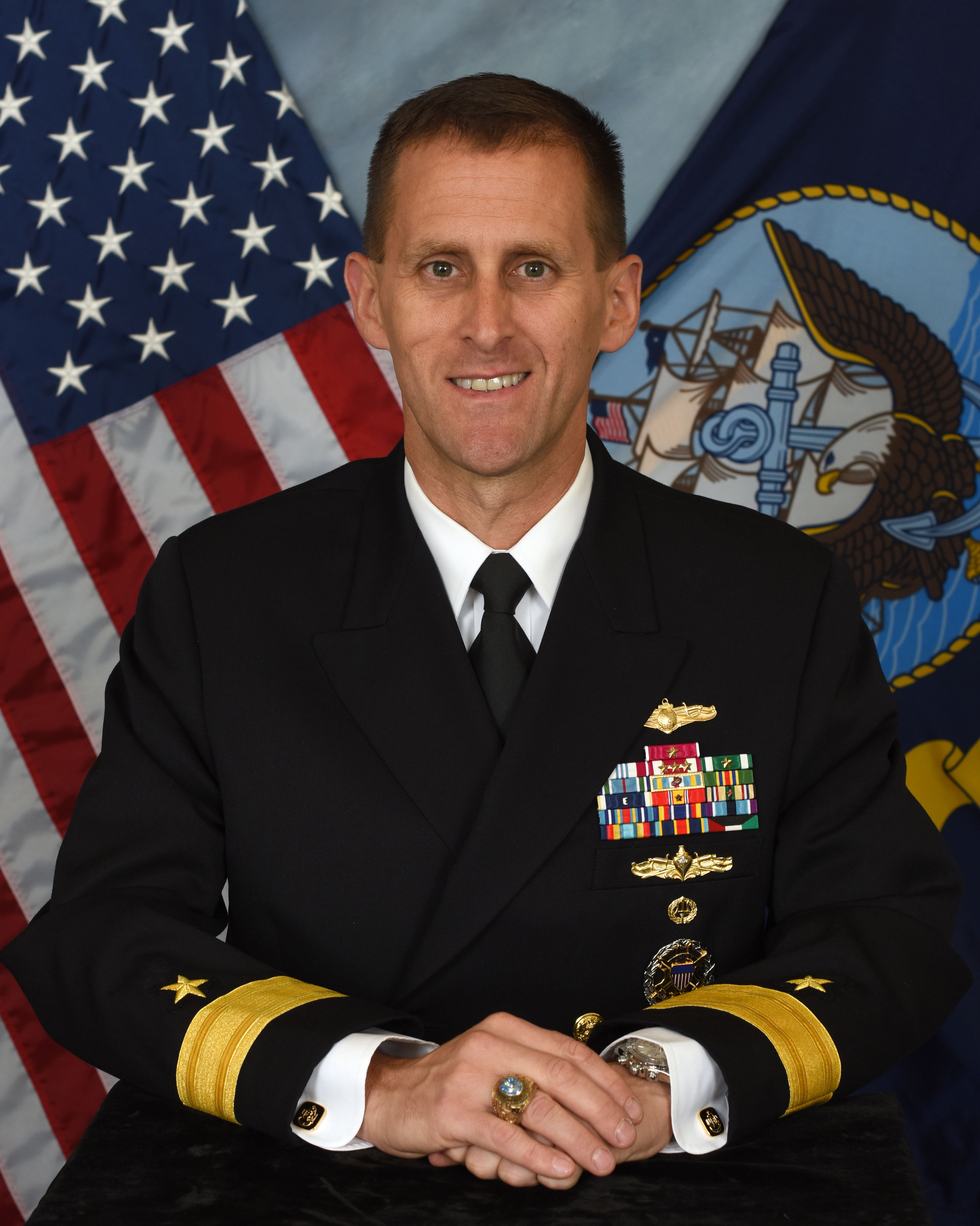 Official Portrait of Rear Adm. John A. Okron, commander, Naval Meteorlogy and Oceanography Command (CNMOC).